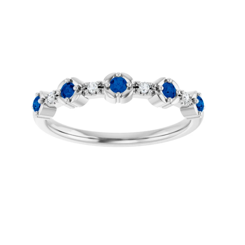 Anel em Prata 925 com Safira Azul Natural & Diamantes – Clássico e Sofisticado