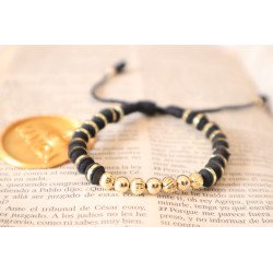 Adjustable Bracelet with Italian Beads – 18K Gold Plated Elegance