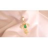 Cross Pendant with Green Stone – Faith & Elegance ✨