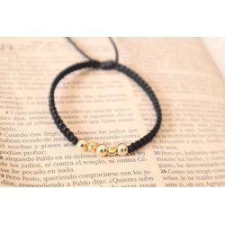 18k Gold-Filled Braided Bracelet with Beads: Artisan Elegance