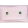 18K Gold Stud Earrings with Colombian AAA Emeralds – Minimalist Luxury ✨