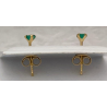 18K Gold Stud Earrings with Colombian AAA Emeralds – Minimalist Luxury ✨