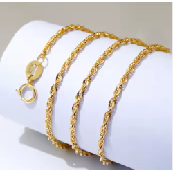 18K Gold Rope Chain Necklace – Timeless Elegance ✨