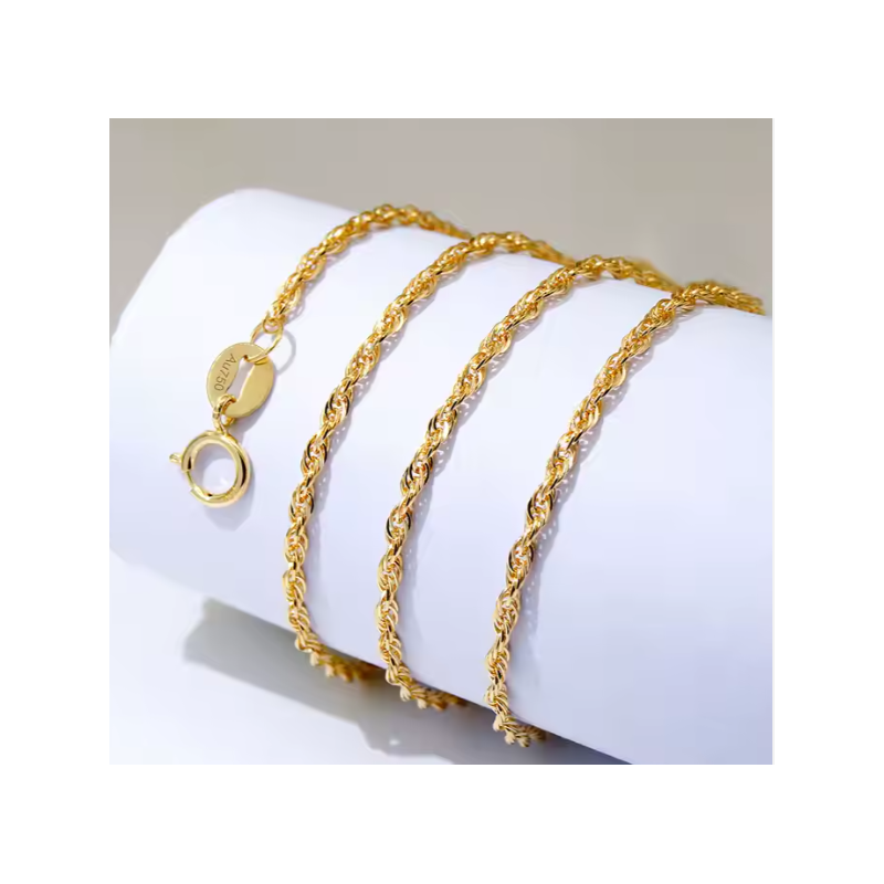 18K Gold Rope Chain Necklace – Timeless Elegance ✨