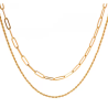 18K Gold Double Clip Necklace – Modern Elegance ✨