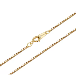 14K Gold Box Chain Necklace 1mm – Timeless Elegance & Shine ✨