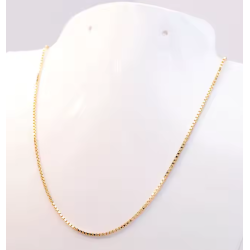 14K Gold Box Chain Necklace 1mm – Timeless Elegance & Shine ✨