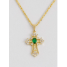 Cross Pendant with Green Stone – Faith & Elegance ✨