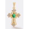 Cross Pendant with Green Stone – Faith & Elegance ✨