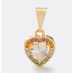 Small Heart Pendant with Colorful Stones – A Sparkling Touch of Joy! ❤️✨