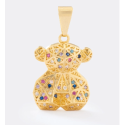 Bear Pendant with Colorful Stones – Shine and Unique Charm! 🐻✨