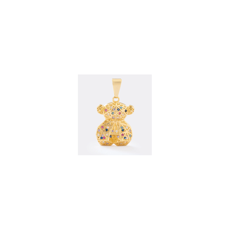 Bear Pendant with Colorful Stones – Shine and Unique Charm! 🐻✨