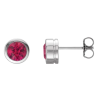 925 Silver Earrings with Cultured Ruby – Sustainable Luxury