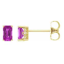 14K Gold Earrings with Natural Pink Tourmaline – Beauty and Sophistication