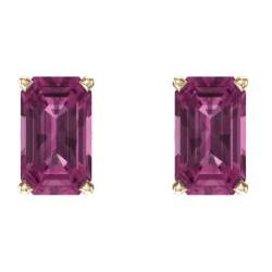 14K Gold Earrings with Natural Pink Tourmaline – Beauty and Sophistication