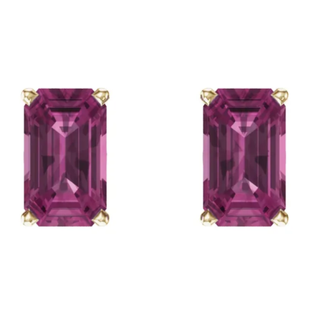 14K Gold Earrings with Natural Pink Tourmaline – Beauty and Sophistication