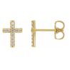 14K Gold Cross Earrings with Natural Diamonds – Luxury and Meaning