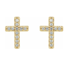 14K Gold Cross Earrings with Natural Diamonds – Luxury and Meaning