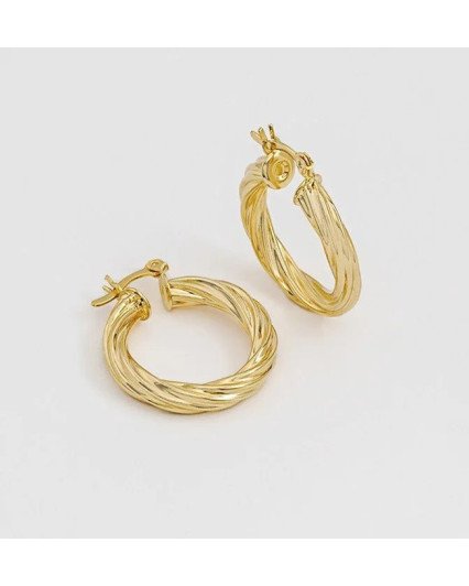 Brincos Argola Twisted – Revestidas a Ouro 18k | 1 Ano Garantia